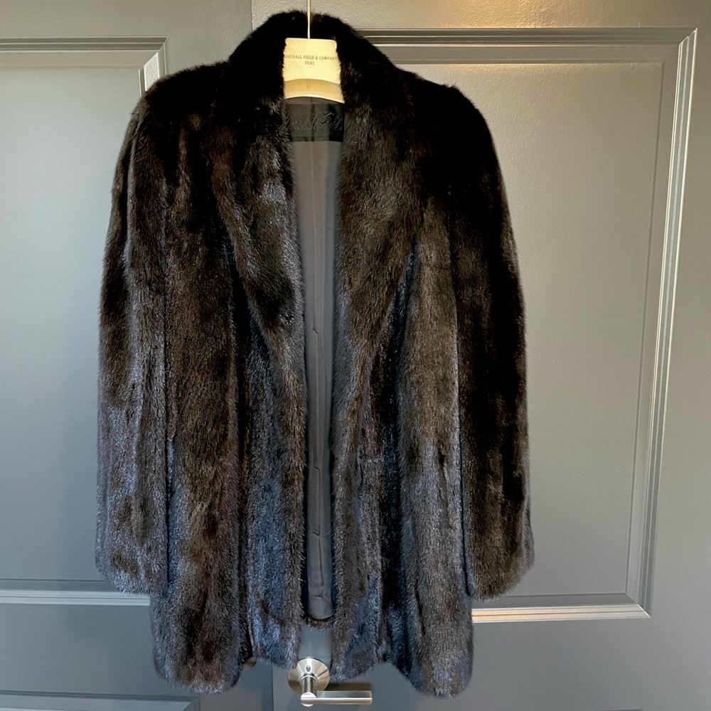 WOW! Vintage Marshall Fields Private Fur Collection Genuine Mink Fur Coat